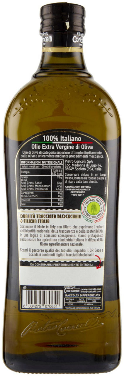 OLIO EXTRAVERGINE DI OLIVA PIETRO CORICELLI 100% ITALIANO FILIERA ITALIA1L - Immagine 21