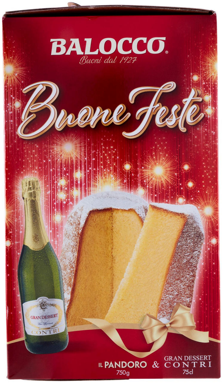 BUONE FESTE PANDORO 750GR+SPUMANTE CONTRI 75CL.BALOCCO - Immagine 11