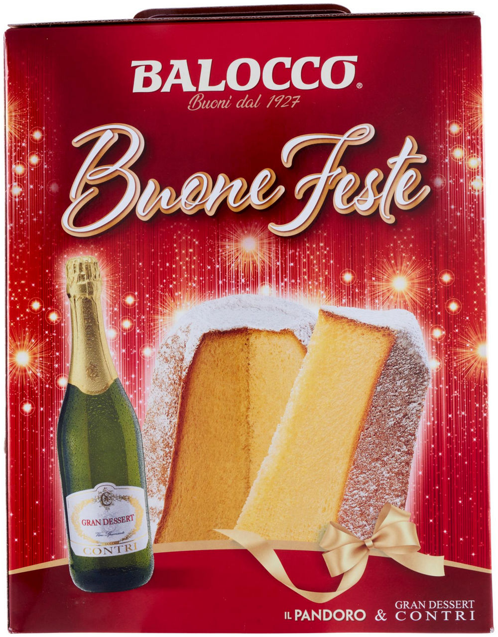 BUONE FESTE PANDORO 750GR+SPUMANTE CONTRI 75CL.BALOCCO - Immagine 21