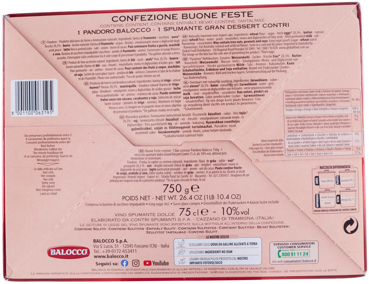 BUONE FESTE PANDORO 750GR+SPUMANTE CONTRI 75CL.BALOCCO - Immagine 51