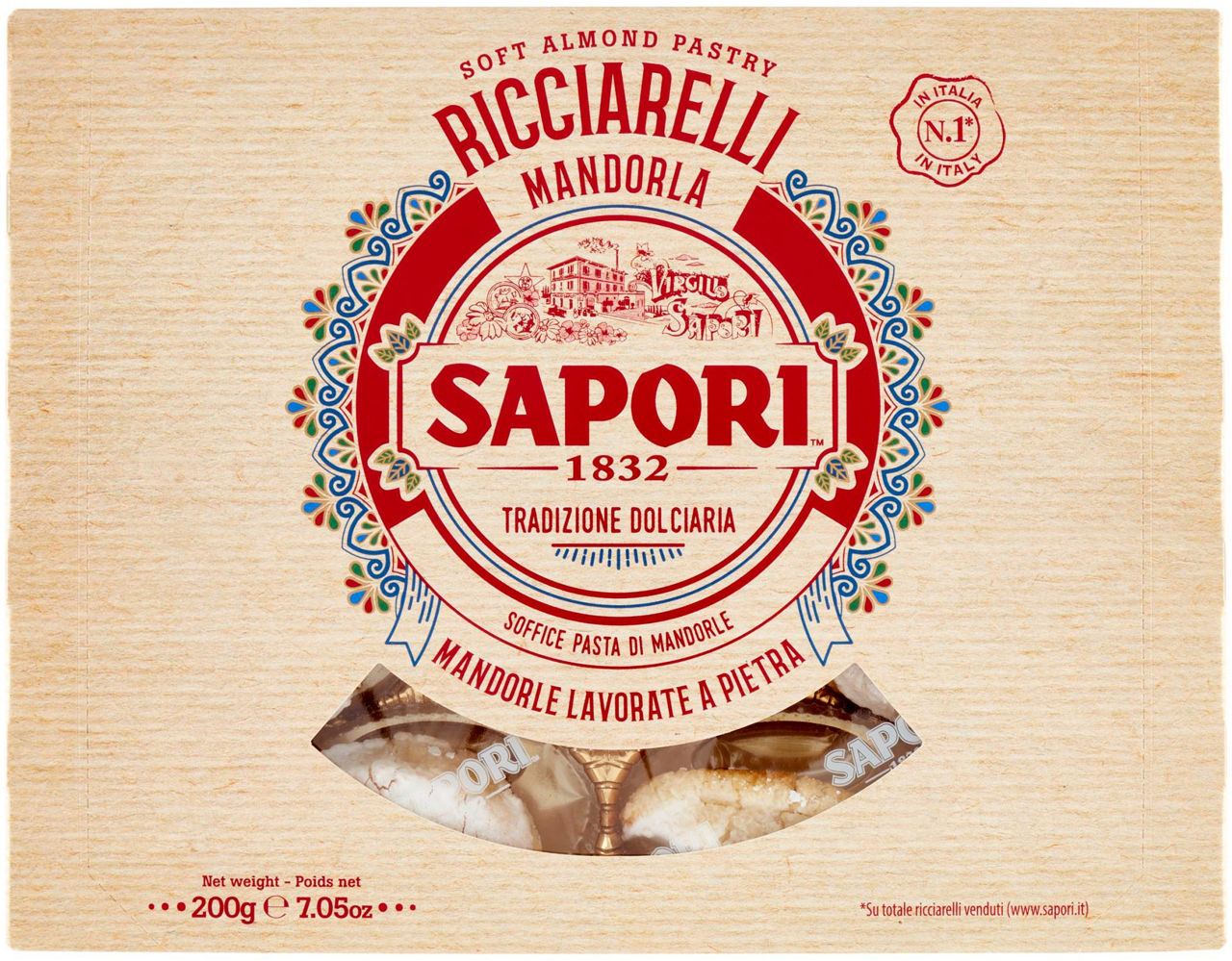 Sapori ricciarelli mandorla 200 g