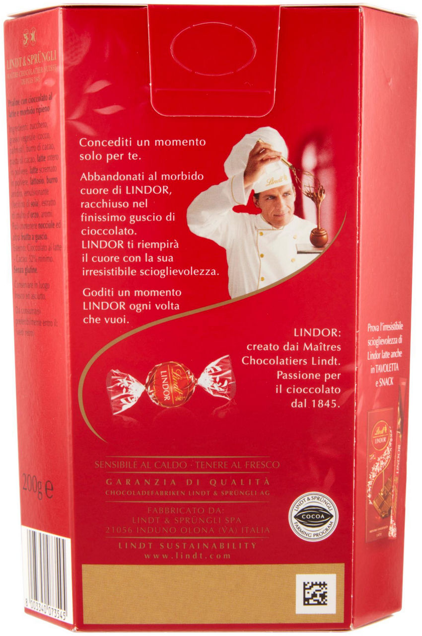 CIOCCOLATINI LATTE RIPIENI CORNET LINDT LINDOR G 200 - Immagine 21