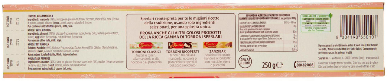 TORRONE SPERLARI STRISCIA ROSA MANDORLA SCATOLA G 250 - Immagine 21