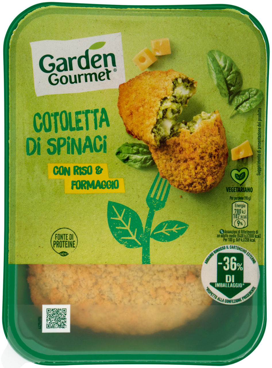 Cotoletta di spinaci garden gourmet g180