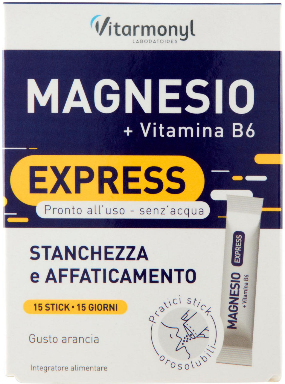 Integratore magnesio+vitamina b6 express vitarmonyl scatola g 15