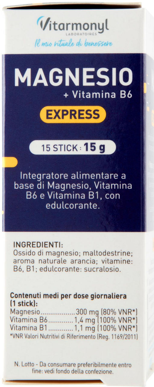 INTEGRATORE MAGNESIO+VITAMINA B6 EXPRESS VITARMONYL SCATOLA G 15 - 3