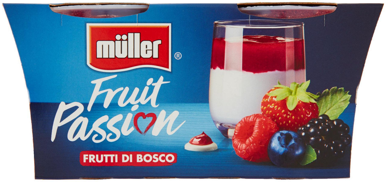 Yogurt fruit passion frutti di bosco muller 2x125g