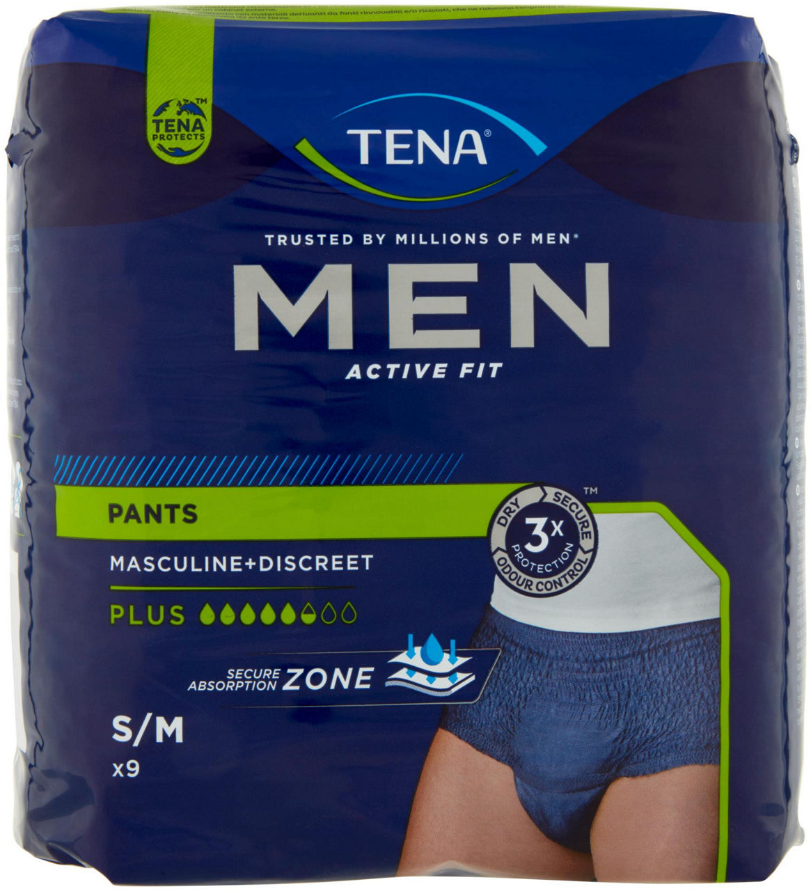 Assorbenti per incontinenza tena for men pants activefit medium pz 9