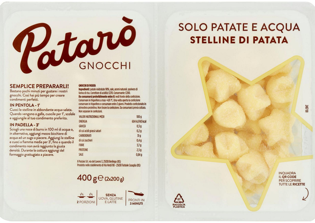 Gnocchi di patate a stella 2 pack 400 gr