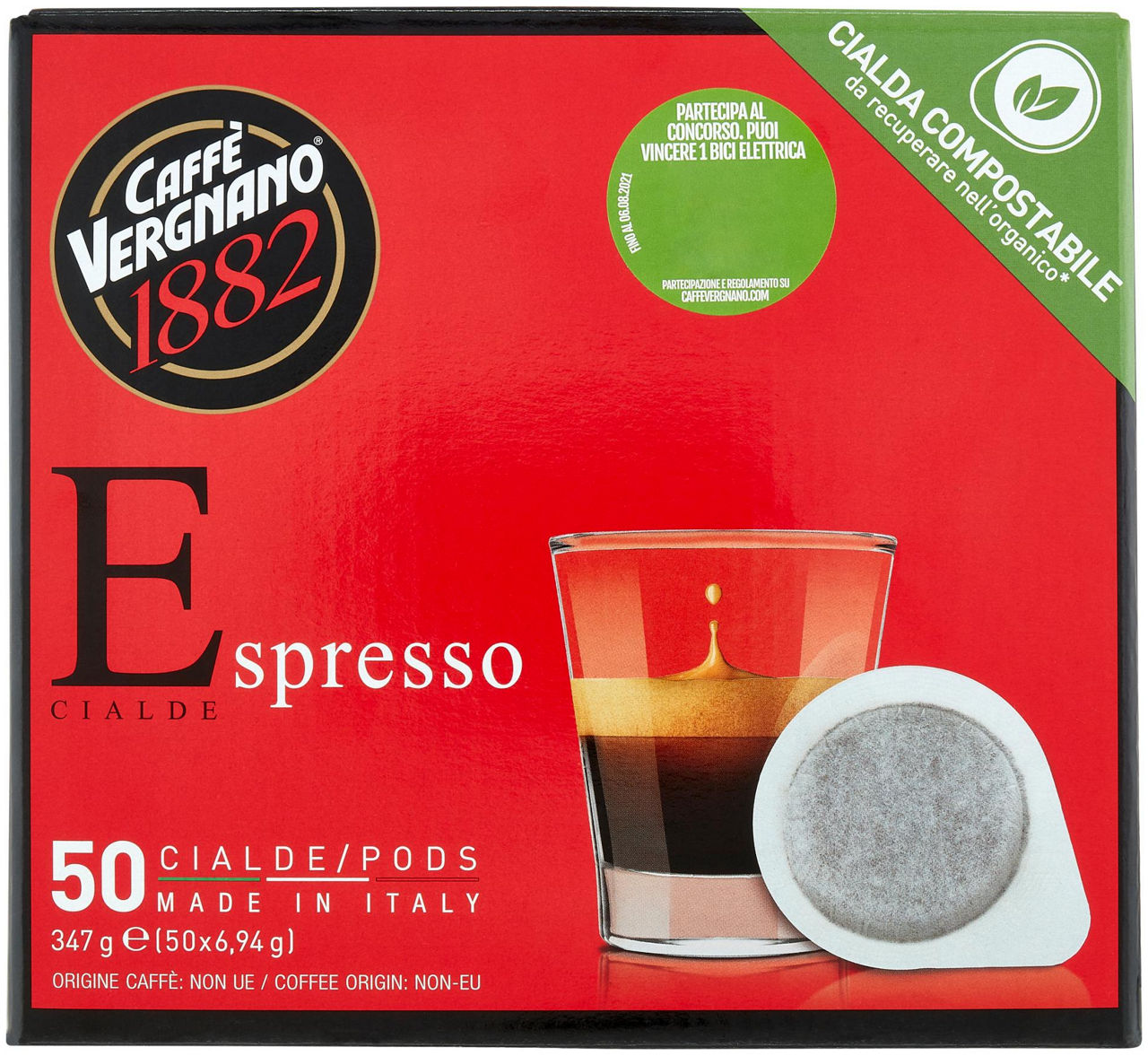 Cialde espresso vergnano 50pz scatola g 347