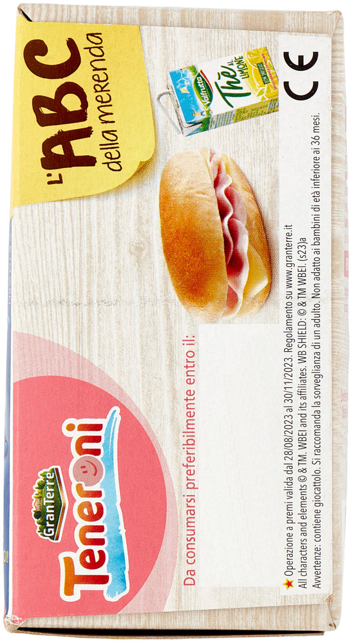 Merenda panino soffice con prosciutto cotto e formaggio e thè al limone 180 gr - Immagine 101