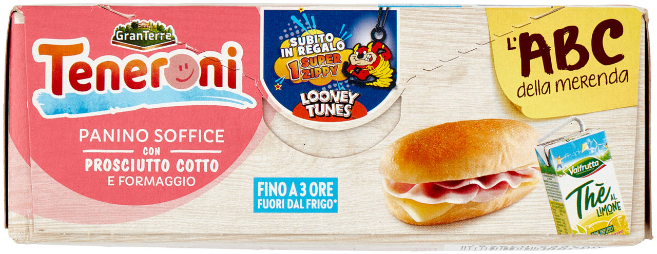 Merenda panino soffice con prosciutto cotto e formaggio e thè al limone 180 gr - Immagine 161