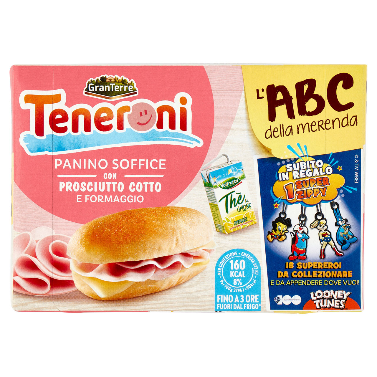 Merenda panino soffice con prosciutto cotto e formaggio e thè al limone 180 gr - Immagine 21