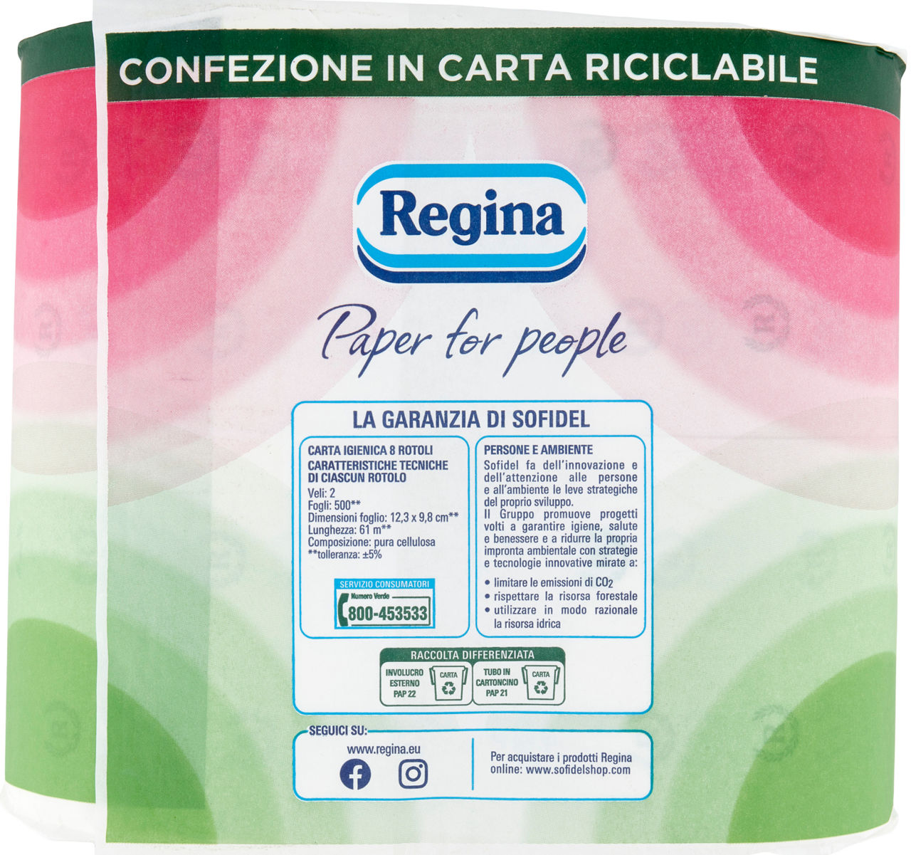 CARTA IGIENICA ROTOLONI REGINA ECO PZ.8 - Immagine 21