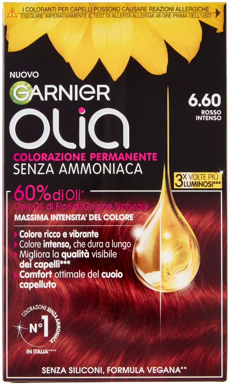 Colorazione permanente capelli 6.60 rosso intenso