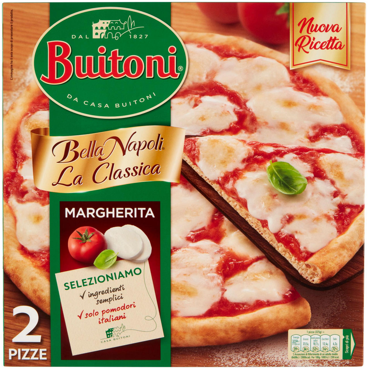 Pizza margherita classica bella napoli buitoni pz 2 g 650