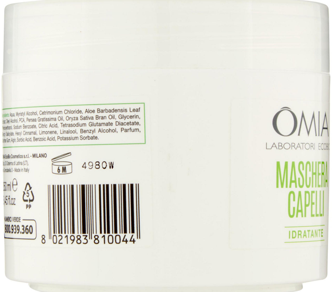 MASCHERA CAPELLI ALOE VERA ECOBIOLOGIA OMIA ML 250 - Immagine 11