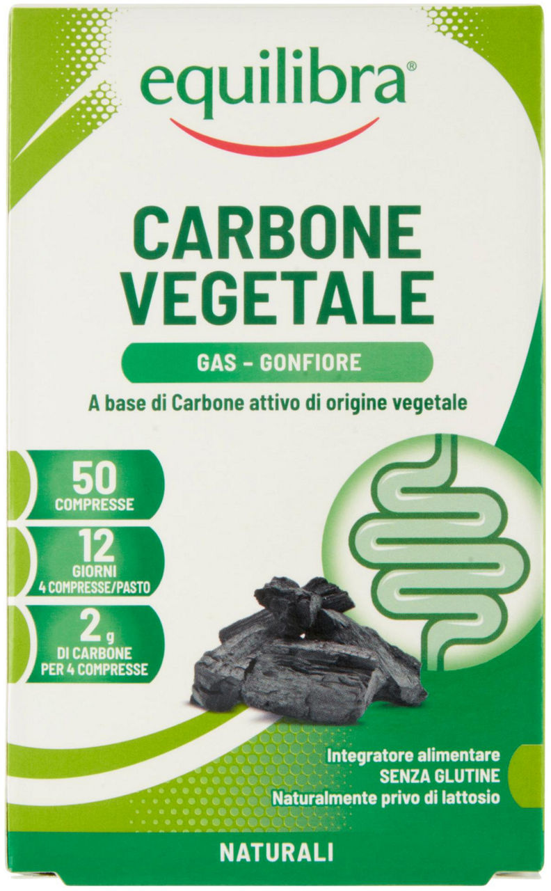 Int.dietetico carbone vegetale  equilibra scatola 50 compresse gr.40