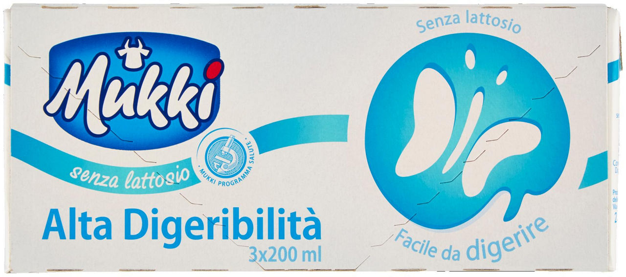 Latte uht alta digeribilita' senza lattosio brick 3x200 ml