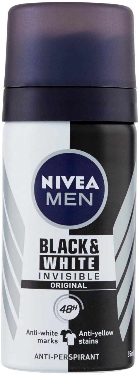 Deodorante mini taglia black&white men nivea spray ml. 35