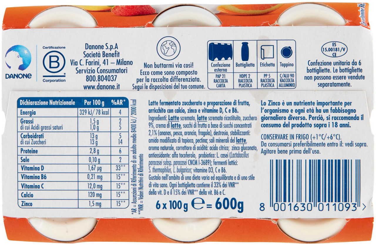 Probiotico da bere immuno mix di frutta 6 pz da 100 gr - Immagine 51