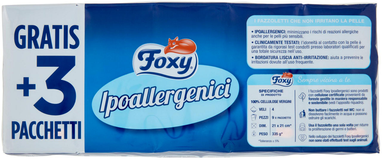 FAZZOLETTI FOXY IPOALLERGENICI PZ 12+3 GRATIS O/S - Immagine 21