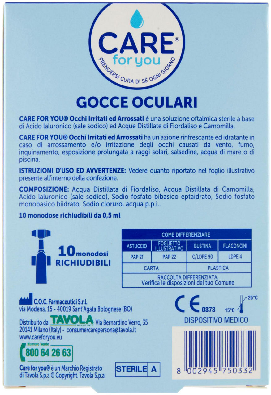 GOCCE OCULARI CARE FOR YOU MONODOSE X 0,5ML CONF. PZ. 10 - Immagine 21