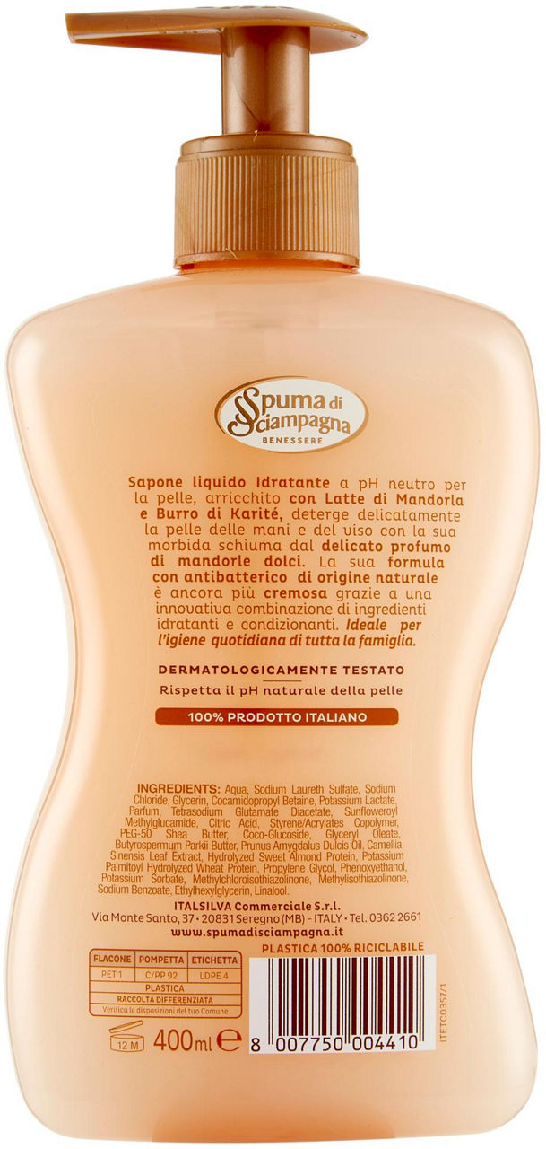 Sapone liquido idratante latte di mandorla e burro di karité 400 ml - Immagine 21