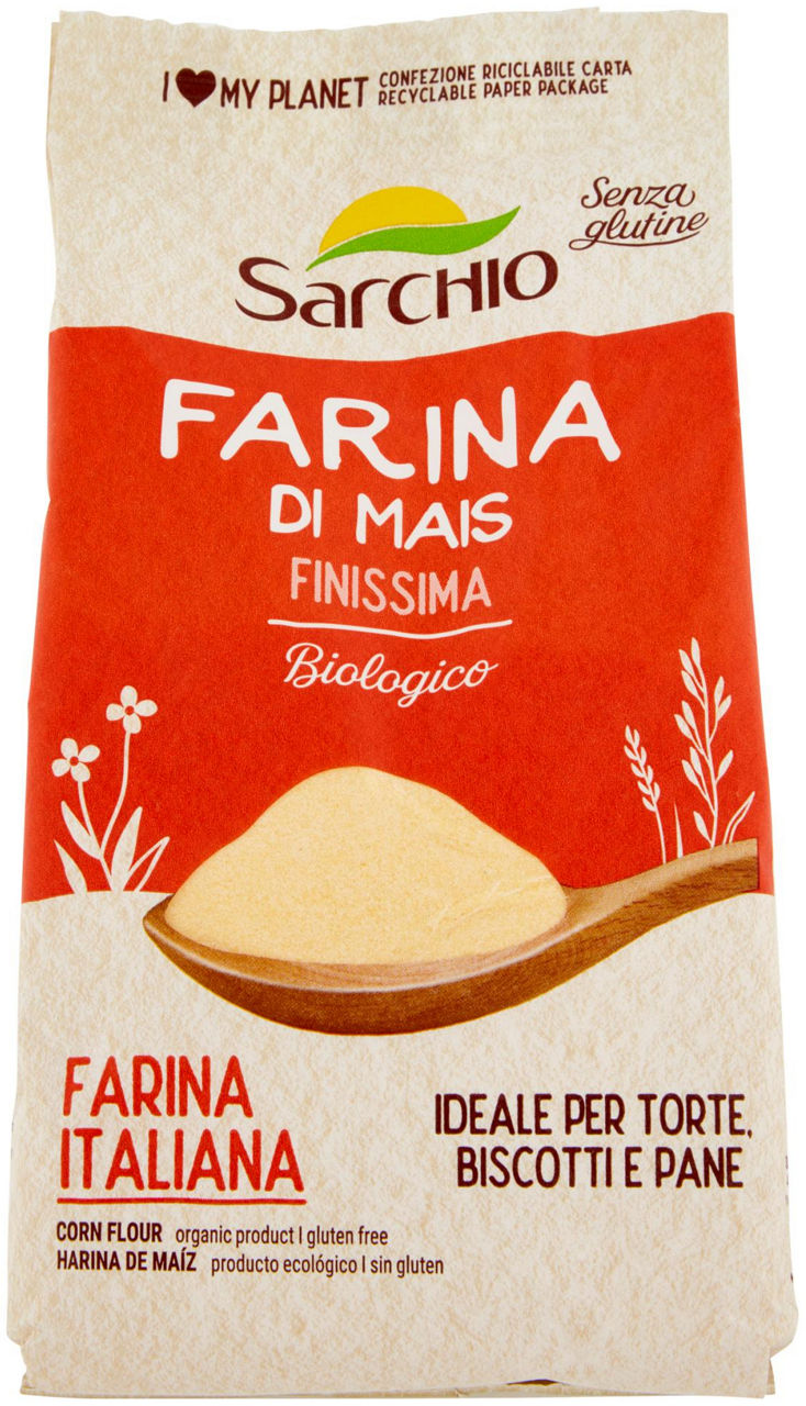 Farina di mais finissima senza glutine biologica sarchio gr.500
