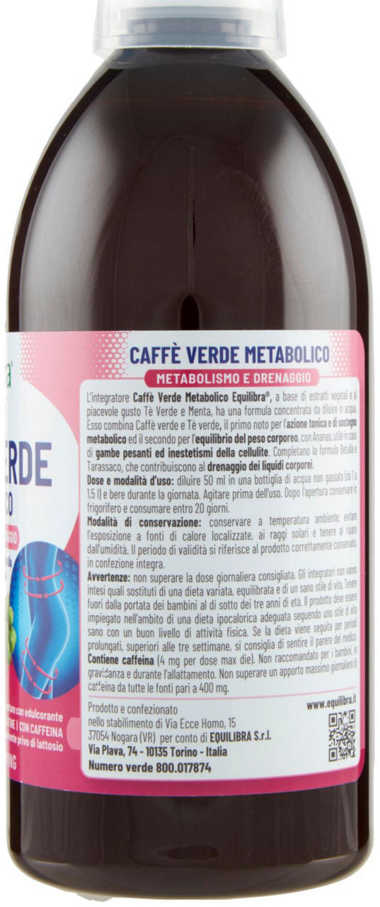 INTEGRATORE CAFFE' VERDE DRENANTE EQUILIBRA BOTTIGLIA ML.500 - 3