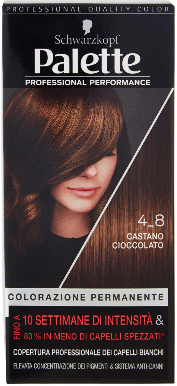 Colorazione permanente schwarzkopf palette 4-8 castano cioccolato pz 1