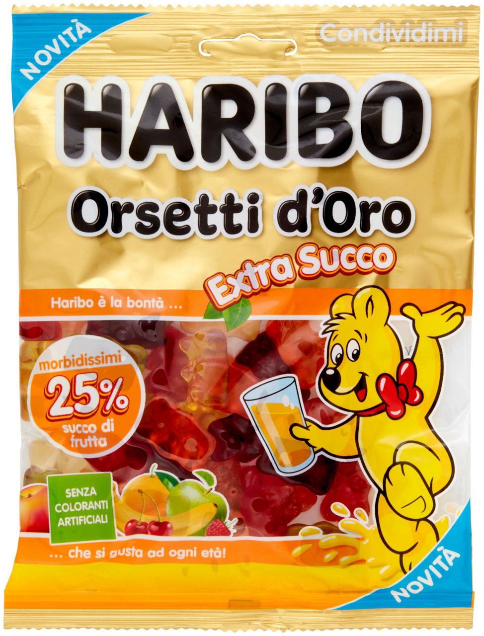 Caramelle gommose orsetti d'oro extra succo 150 gr