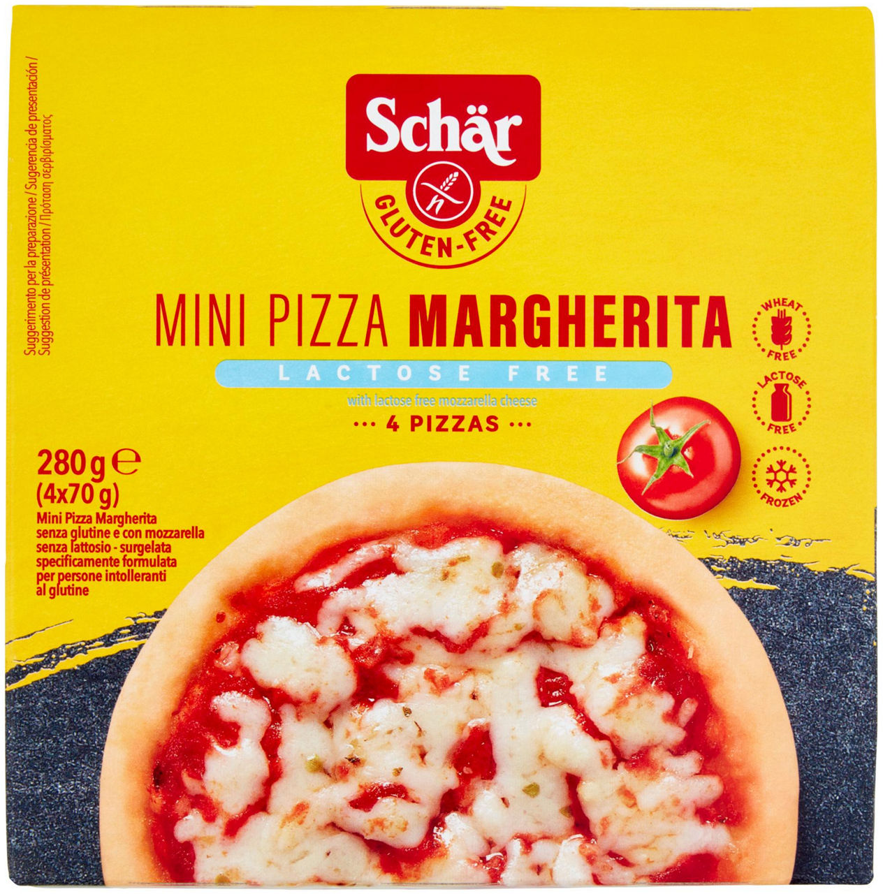 Mini pizza margherita senza glutine senza latt schar scatola pz 4 g 280