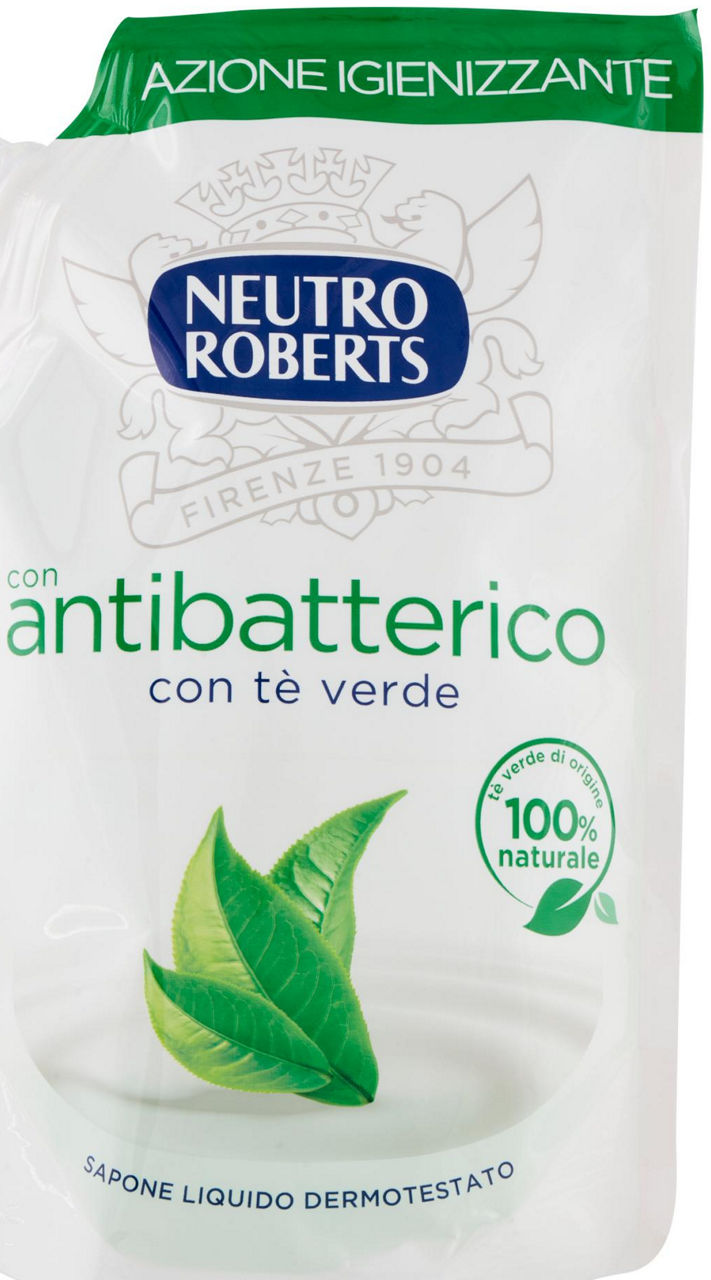 Ricarica sapone liquido ecopouch neutro roberts antibatterico ml 400