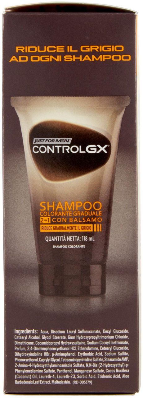 SHAMPOO COLORANTE CON BALSAMO JUSTFORMEN CONTROL GX 2IN1 ML 118 - Immagine 11