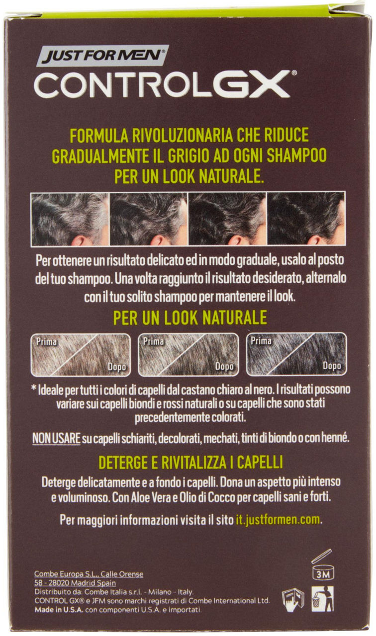 SHAMPOO COLORANTE GRADUALE JUSTFORMEN CONTROL GX STD ML 118 - Immagine 21