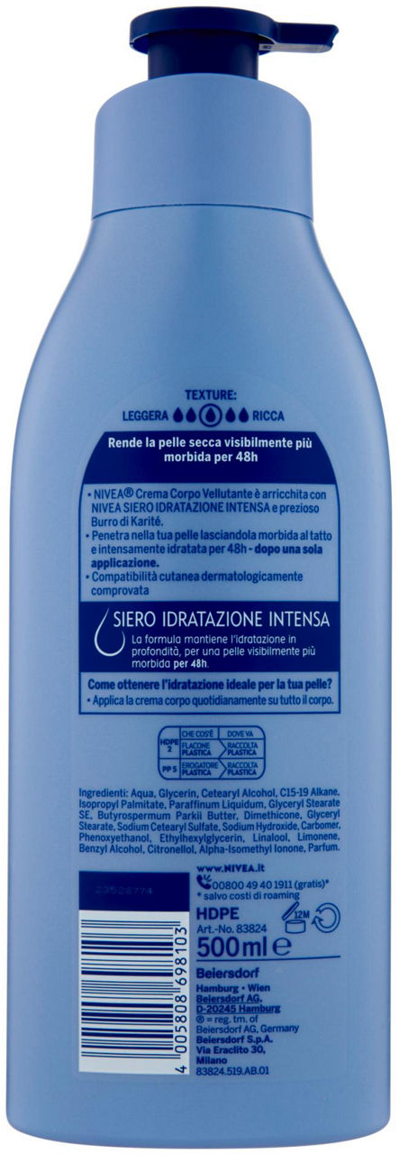 CREMA CORPO NIVEA BODY VELLUTANTE CON PUMP ML 500 - Immagine 21