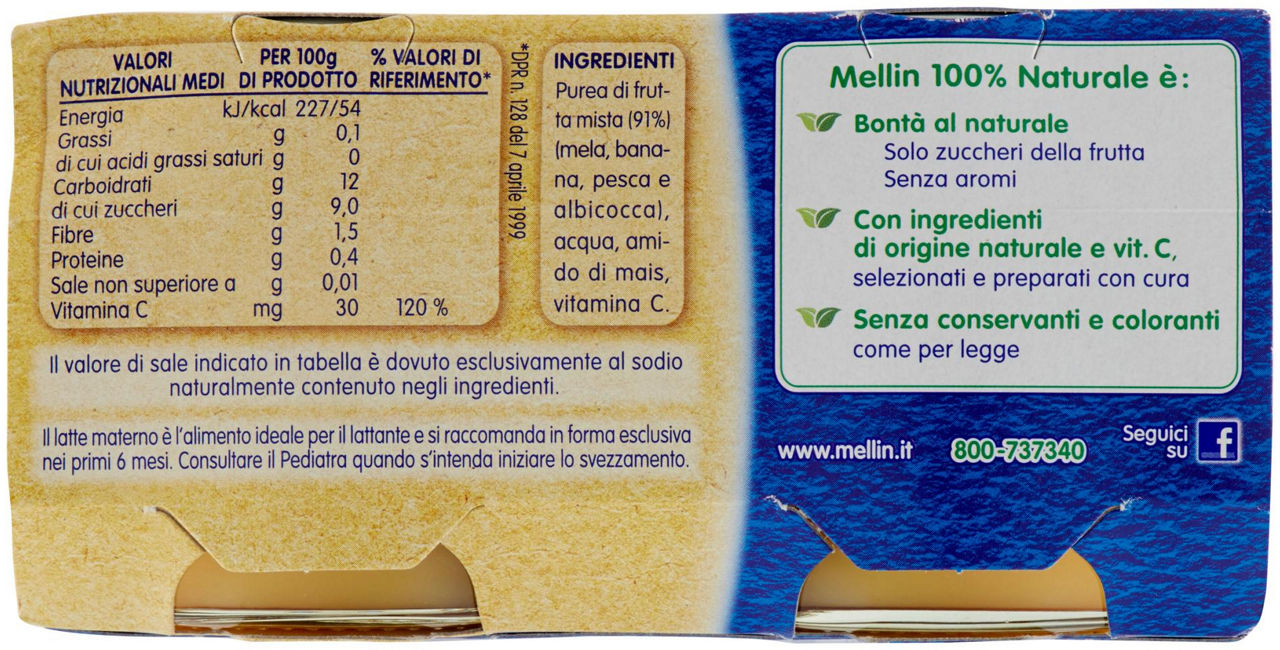 OMOGENEIZZATO MELLIN FRUTTA MISTA CLUSTER GR 100X2 - Immagine 21