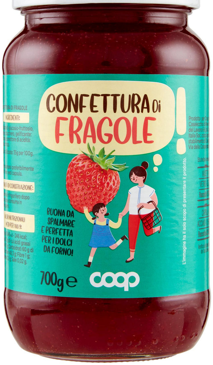 Confettura di fragole coop vaso vetro g 700