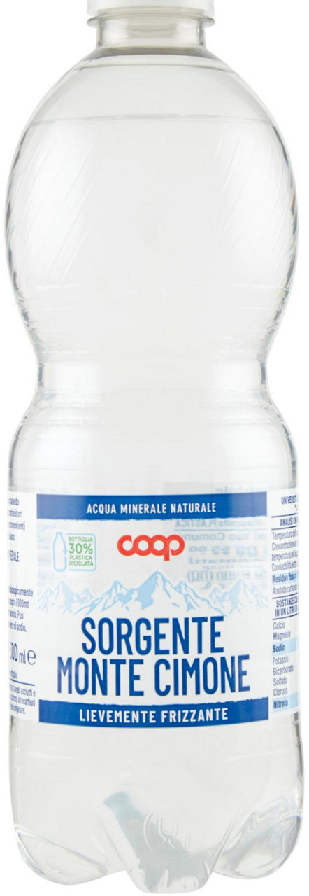 Acqua leggermente frizzante monte cimone coop rpet 30% ml 500