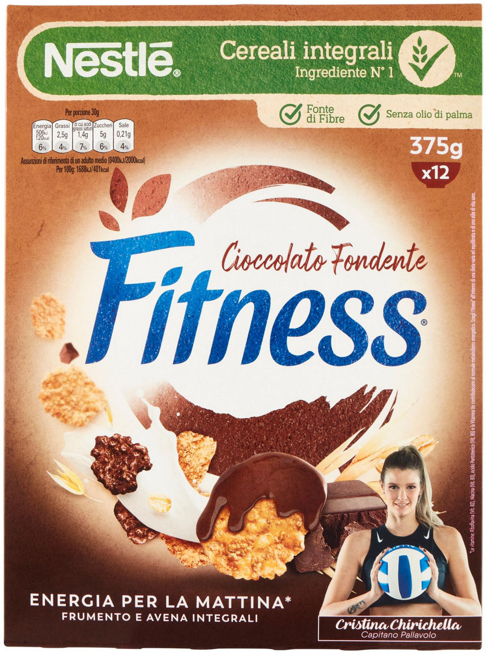 Cereali fitness dark chocolate nestle' scatola gr.375