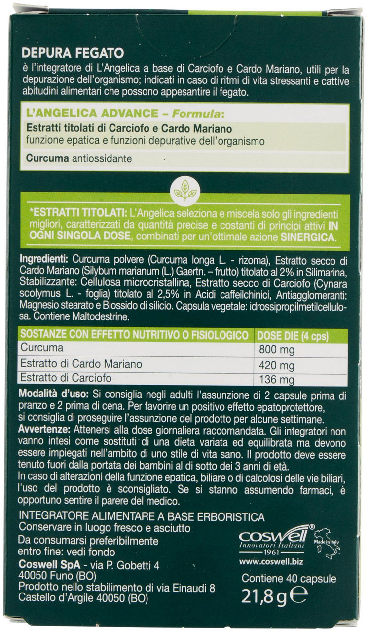 INTEGRATORE FEGATO L'ANGELICA SCATOLA 40 CPS GR.21,8 - Immagine 21