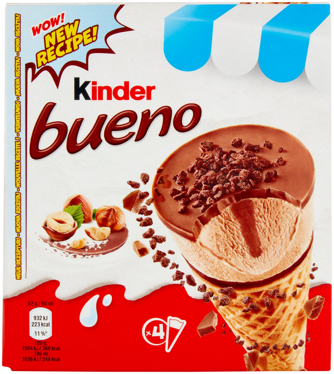 Cono gelato kinder bueno 4 pz 248 gr