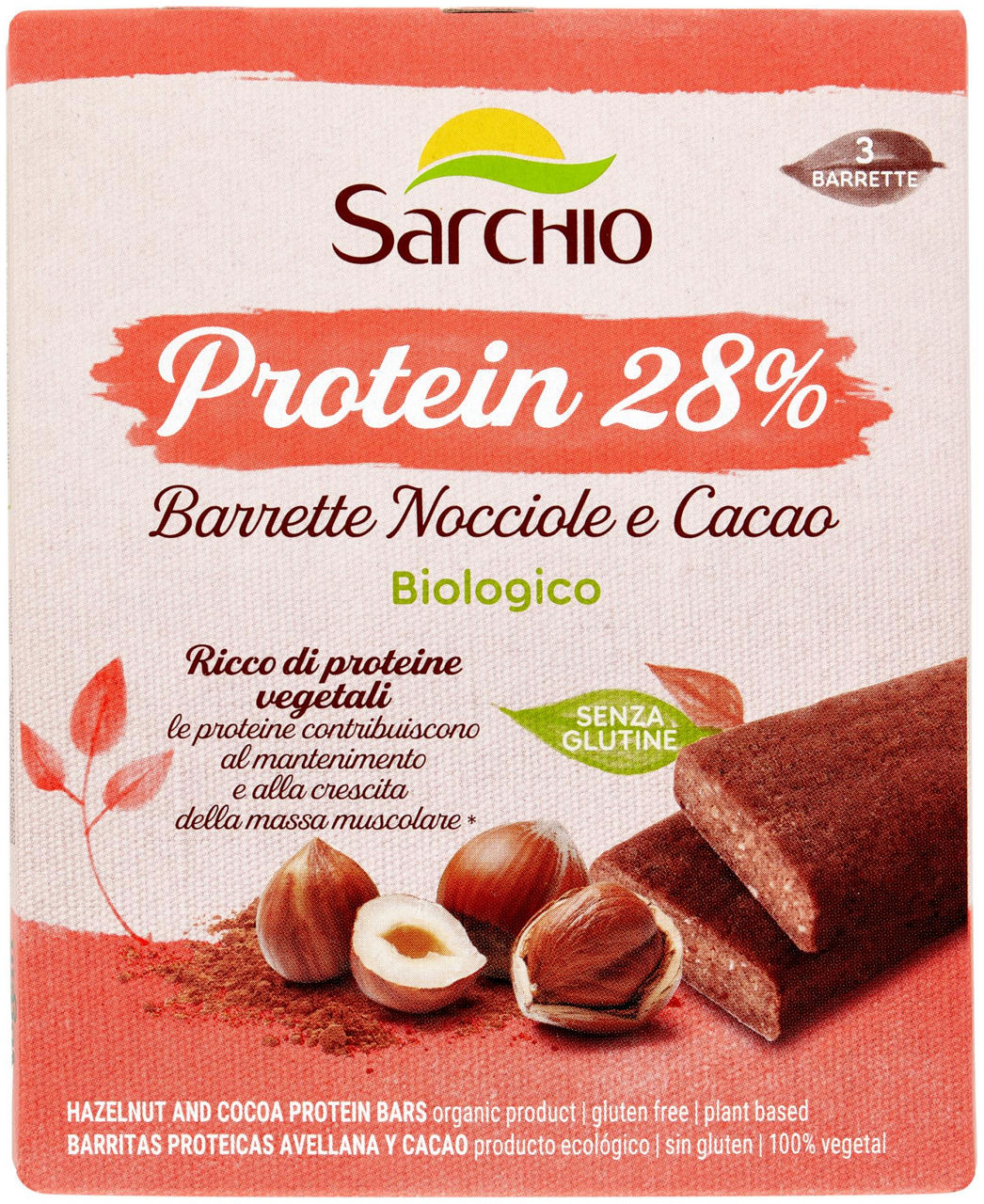 Sg-barrette protein nocciole e cacao bio sarchio g135