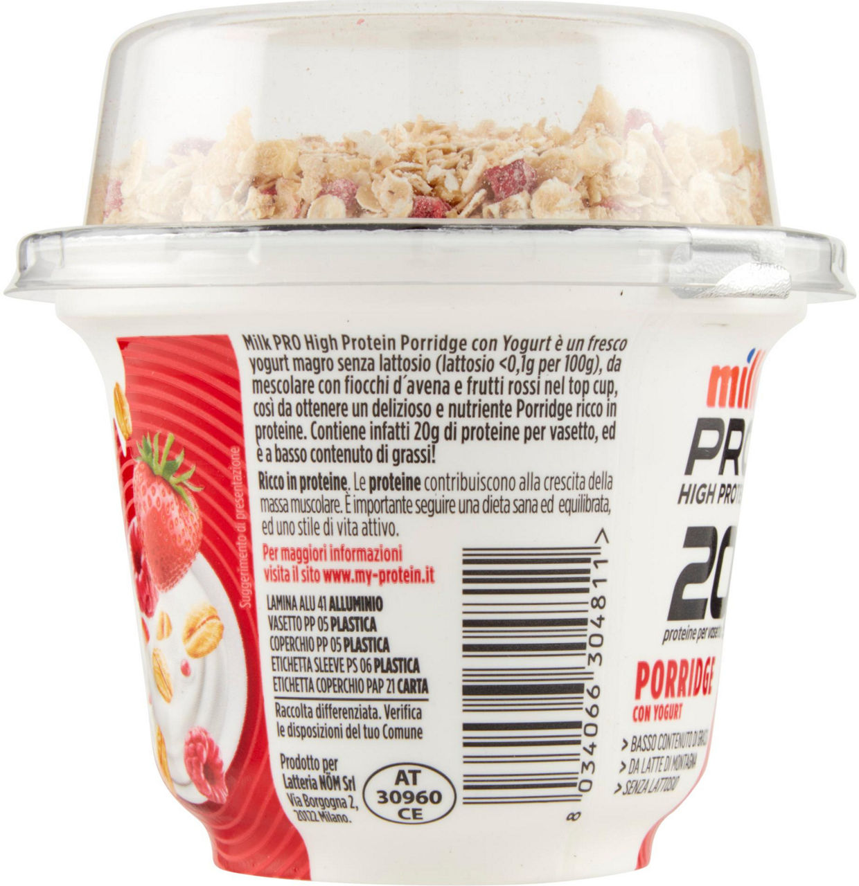 Yogurt proteico versione porridge con avena e frutti rossi 200 gr - Immagine 31