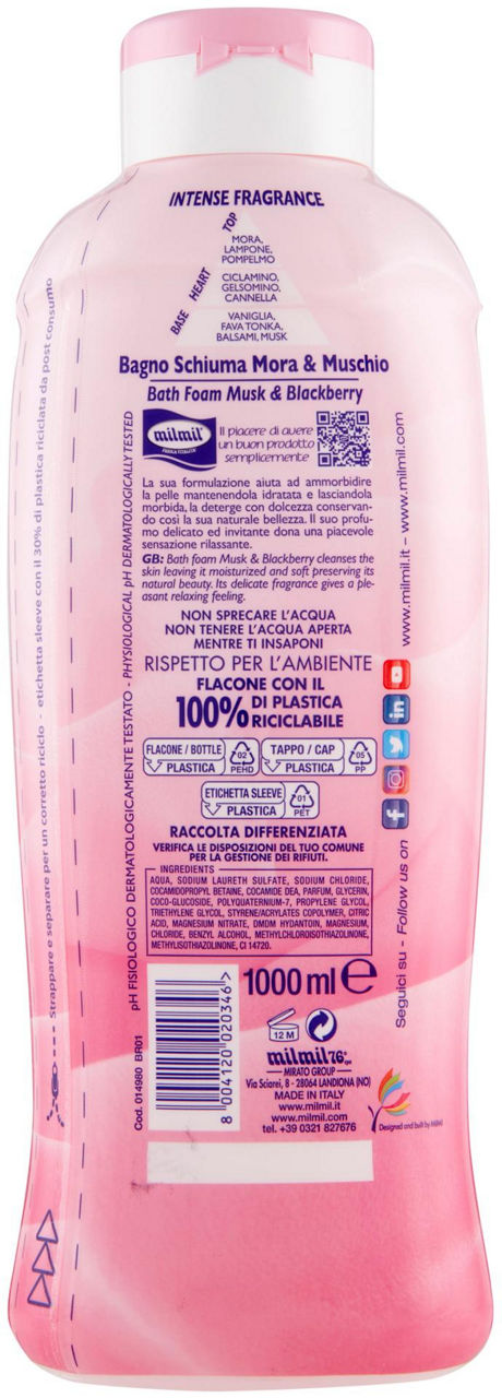 BAGNOSCHIUMA MORA E MUSCHIO FRESCA VITALITA'ML 1000 - Immagine 21