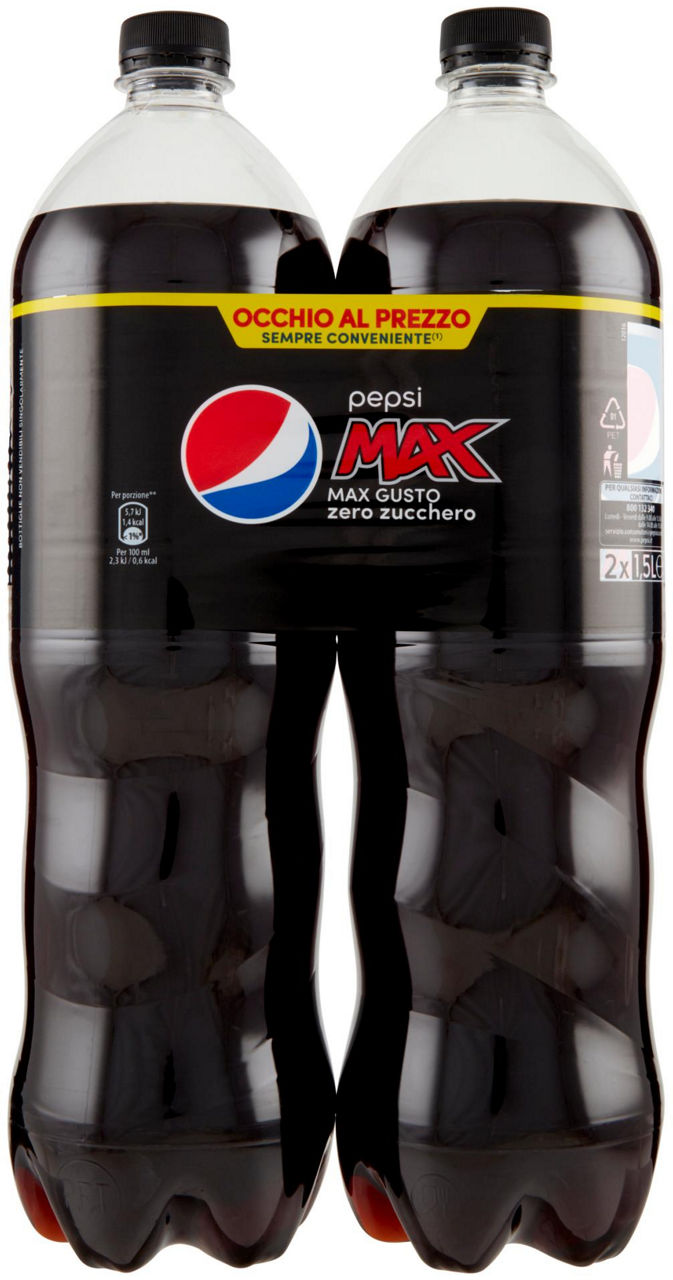 Pepsi max zero 2 pz da 1,5 lt