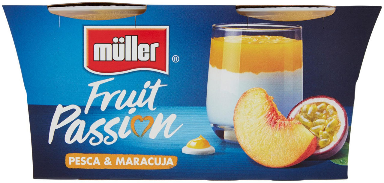 Yogurt fruit passion pesca&maracuja  muller 2x125g