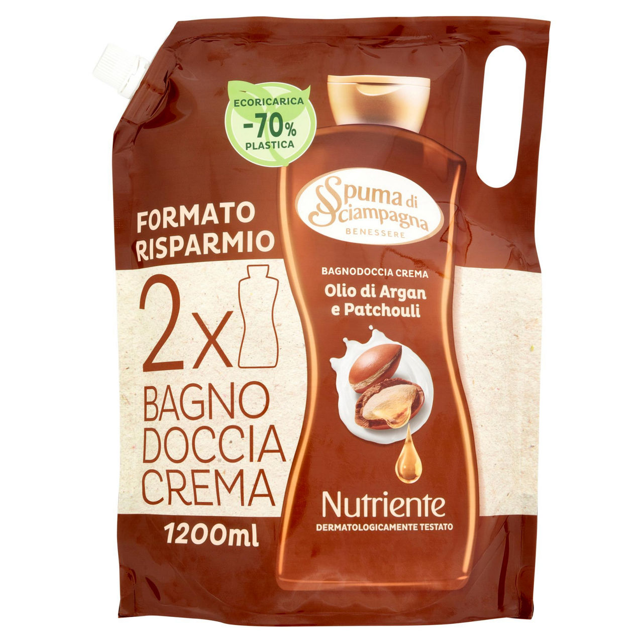 Ricarica bagnoschiuma nutriente olio di argan e patchouli 1,2 lt