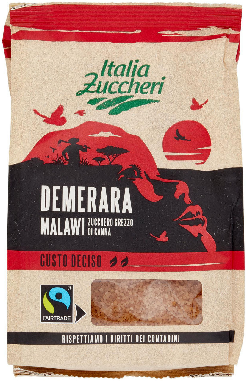 Zucchero di canna grezzo demerara malawi fair trade italia zuccheri g 500